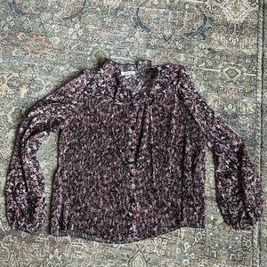 Topshop Pleated Floral blouse